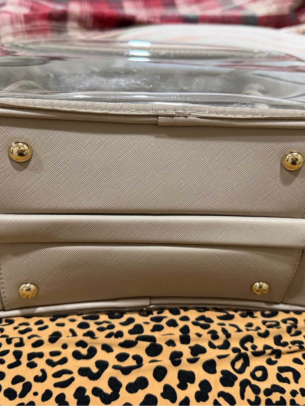 Calpak Clear Cosmetic Case with Beige Trim - Picture 4 of 7
